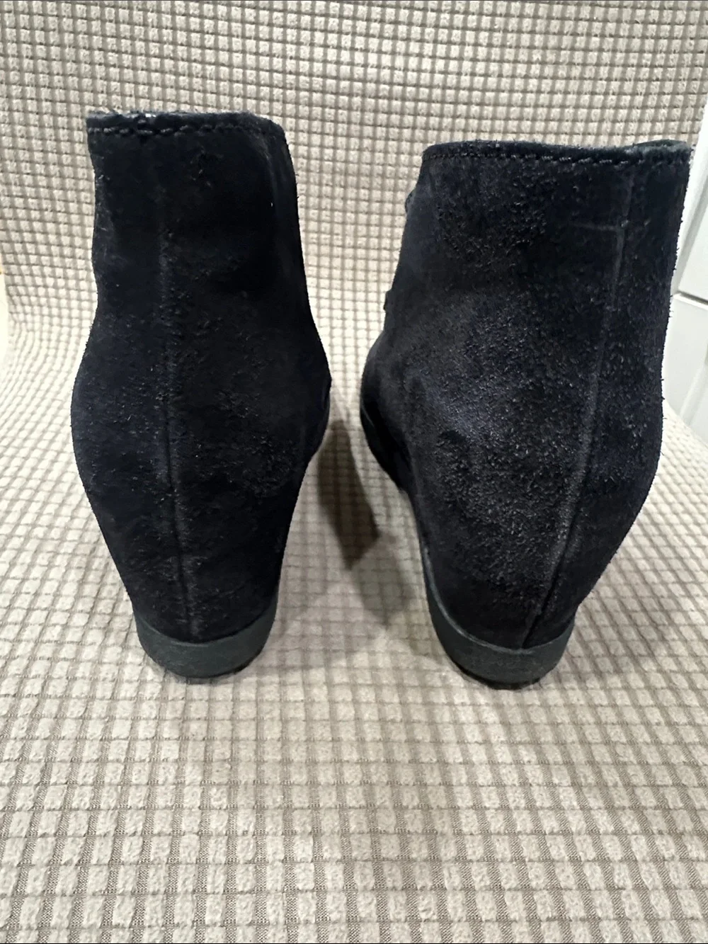 Y2K Prada sport women’s 6 Black Suede wedge lace up Booties.